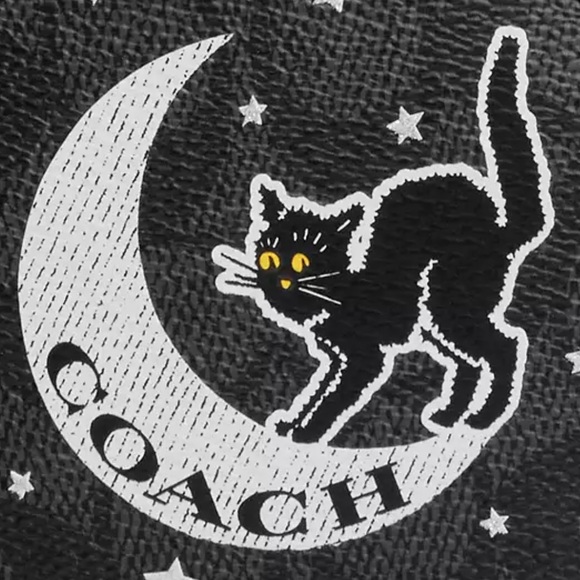 Coach Coin Case In Signature Canvas With Halloween Graphic - Picture 6 of 6